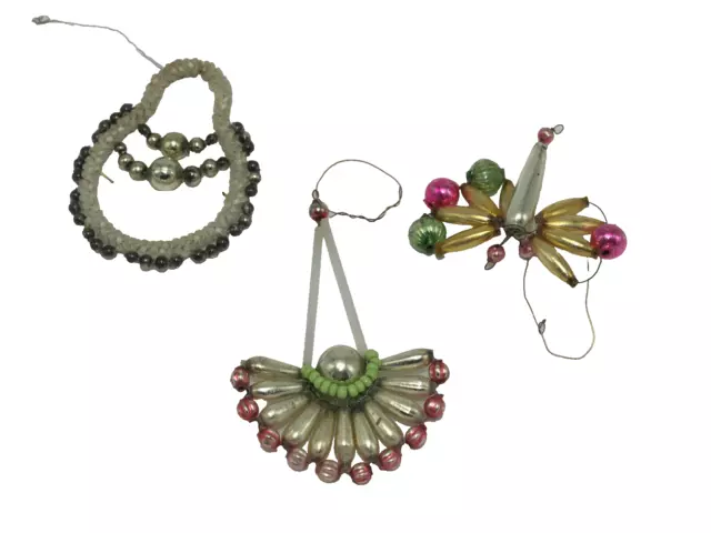 3 x  Alter Gablonzer Christbaumschmuck  um 19 jhr.W # 5