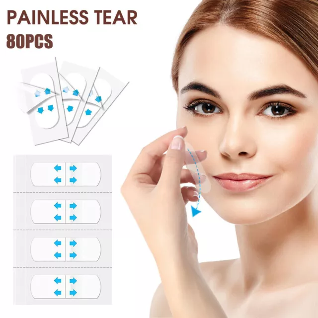 80PCS Invisible Face Lift Tape Instant Face Lift Tape For Hide Facial Wrinkles