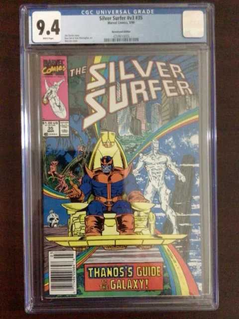 CGC 9.4 Silver Surfer 35 Newsstand Thanos White Pages