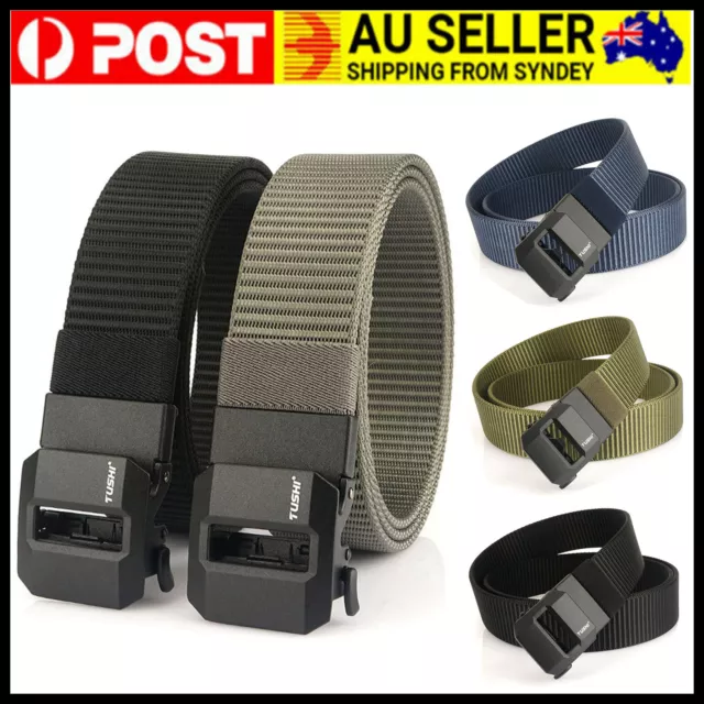 Mens Nylon Belt Waistband Quick-Release Buckle Quick Drying Elastic 4cm Width