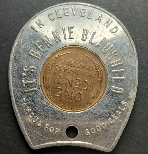 1946 Encased Lincoln Cent, "In Cleveland It's Bennie Blaushild" 2