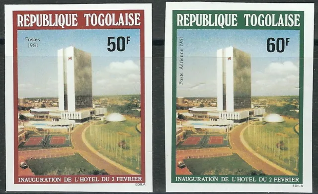 Togo - Eröffnung des Hotels 2. Februar postfrisch 1981 Mi. 1518-1519 B