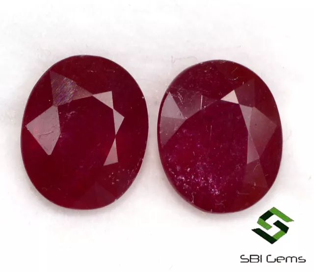 11.80 Cts Natural Ruby Oval Cut Pair 11x9 mm Deep Red Shade Loose Gemstones GF