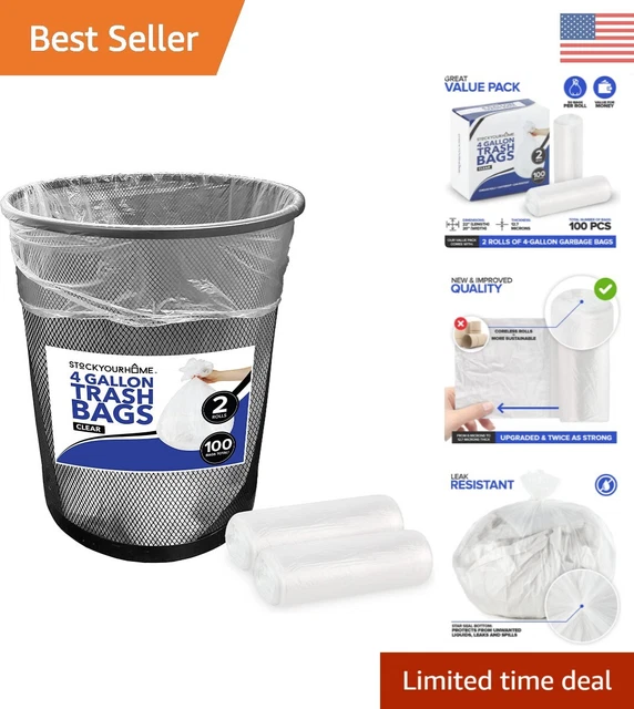 CLEAR TRASH BAGS Leak Proof, GrabnGo, Versatile Usage 100 Pack 4