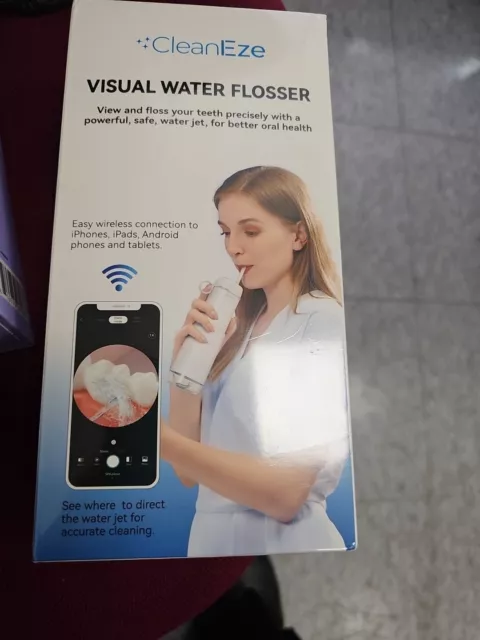 CleanEze Visual Water Flosser Wireless iPhone iPad Android Watch & Clean