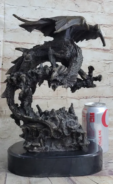 Fine bronze sculpture China copper carved lucky beautiful dragon Figurine Decor 2