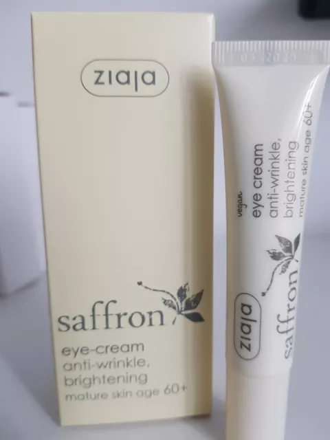 (906€/1L)Ziaja Saffron  Aufhellende Augencreme 15ml Anti-falten mit Kollagen 60+ 2