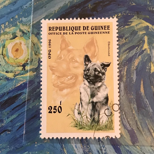 Elkhound Dog Stamp Dogs Collectible Dog24