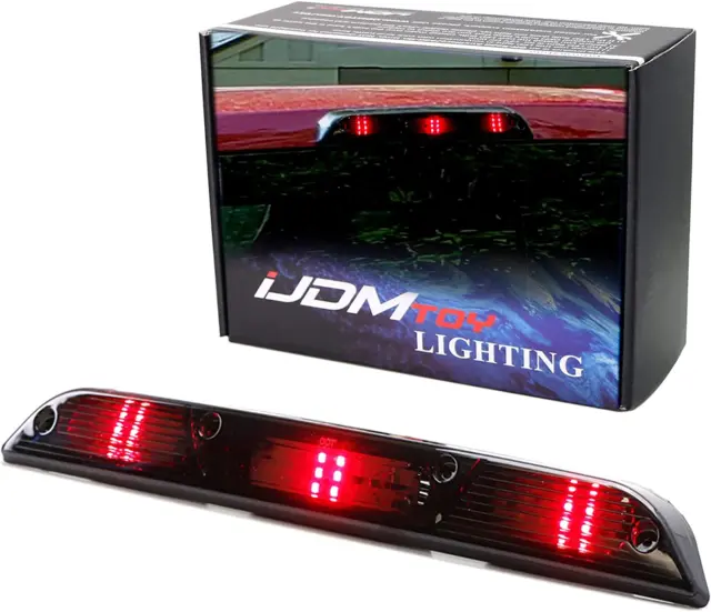 Ijdmtoy Smoked Lens Raptor_Style 3-Dot LED High Mount Third Brake Light Kit Comp
