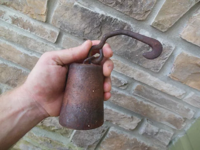 Antique Cast Iron Cotton Tobacco Feed 4 lb. Beam Scale Weight Barn Farm