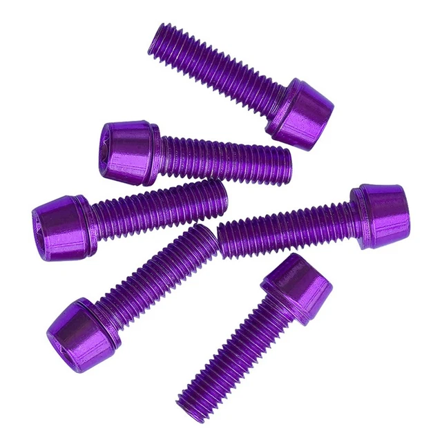 Accessori Bicicletta M5*18mm Viti Viola per Manubrio Freno Gabbia Bottiglia (6pz