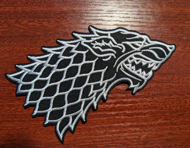 House Stark Dire Wolf Game of Thrones Patch Embroidery Iron On Patch 3x4.25"