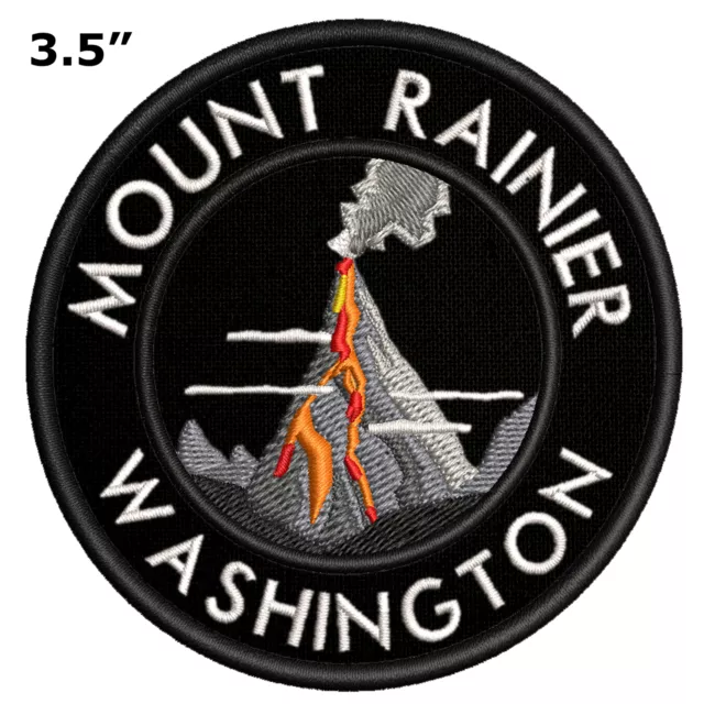 Mount Rainier Washington Patch 3.5" Embroidered Iron-on Applique Travel Souvenir 2