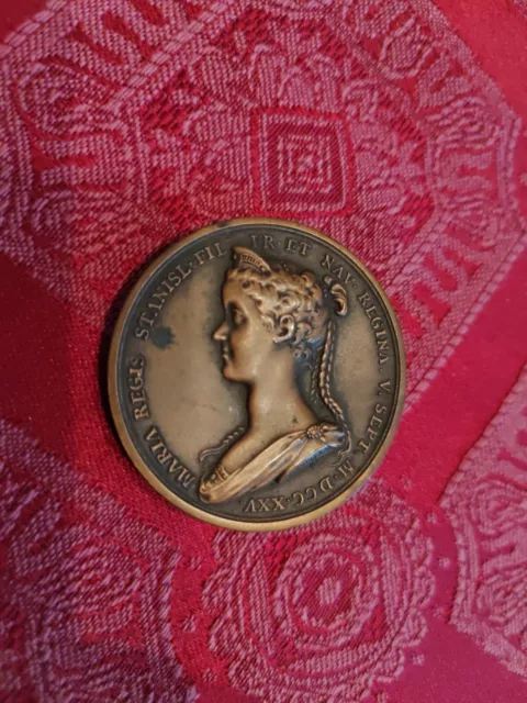 FRANCE, MÉDAILLE, MARIAGE DE LOUIS XV ET MARIE LESZCZYNSKA -  1725 - Duvivier