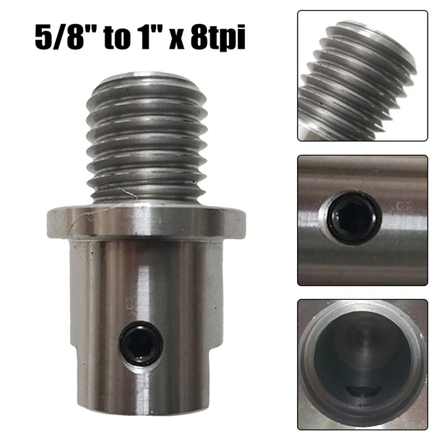 STAINLESSSTEEL WOOD LATHE Chuck Headstock Spindle Adapter 5/8 To 1 × 8