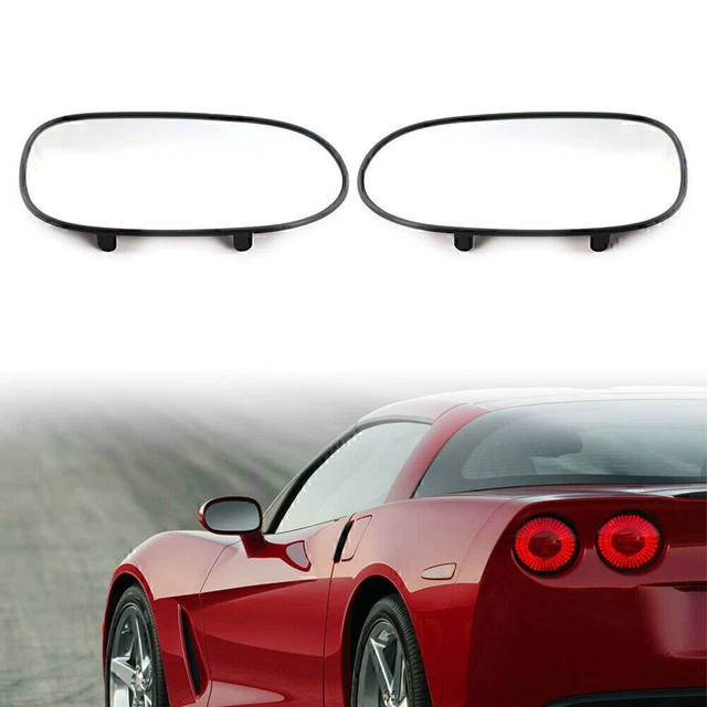 1 PAIR NEW Heated Front Mirror Glass Black Smooth For Chevrolet