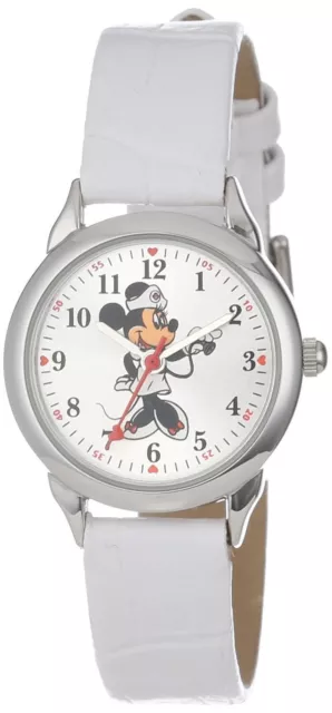 Disney Women's MCK308 Minnie Mouse Nurse White Strap Watch