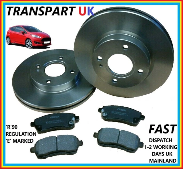 *FORD FIESTA MK7 Front Brake Discs Vented & Pads O.e Quality Petrol