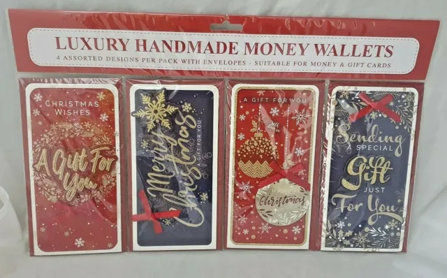 4 Money Wallets 3D Luxury Handmade Design Envelope X Mas Wallet Gift Cards