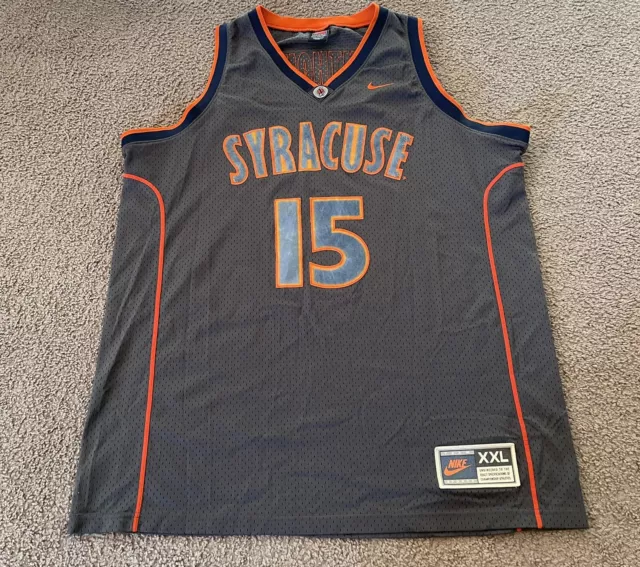 Nike Carmelo Anthony Syracuse Basketball Jersey 2XL Gray Stitched Orangemen