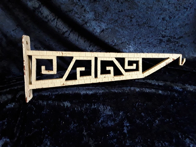 Art Deco Ausleger Firmenschildhalter Schmiedeeisen antik 1920 unrestauriert
