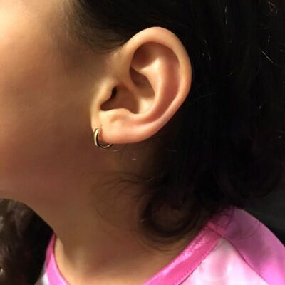 Women Round Hoop Earring Baby Girls Small Earrings Enfant Ear Dangle 1cm 1Pair