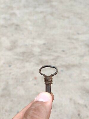 19c Vintage Handmade Iron Padlock Key Lock Original Old Primitive 1.3" 7