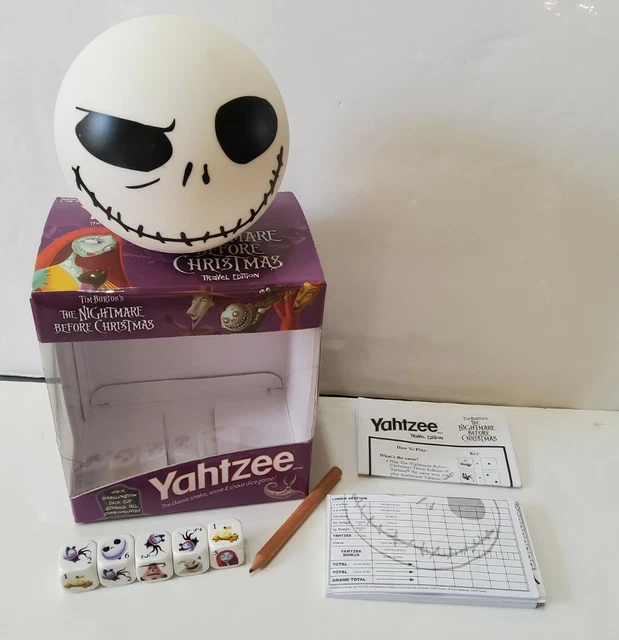 NIGHTMARE BEFORE CHRISTMAS Yahtzee Game Jack Skellington Complete 2009