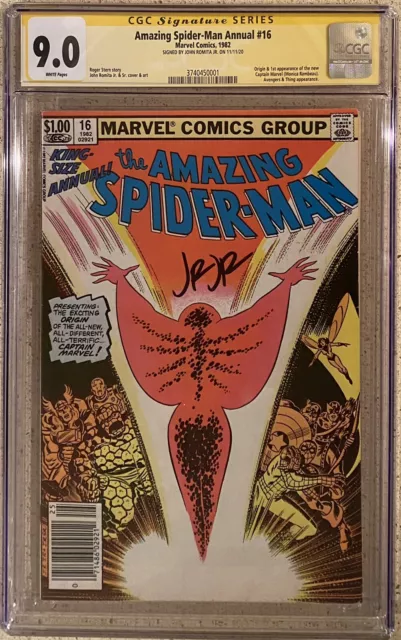 AMAZING SPIDER-MAN ANNUAL #16 Newsstand (1982) CGC 9.0 SS Romita Jr 1st RAMBEAU