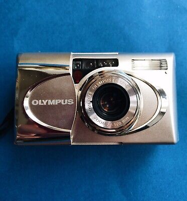 Nueva cámara de película vintage Olympus Mju-V lápiz óptico de metal seleccionado 105 35 mm disparo puntual