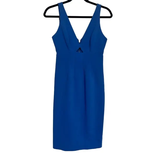 Alice + Olivia Yve Slim Cutout Midi Dress in Blue, Size 2