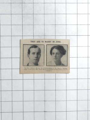 1915 The Rev Herbert Bowen To Marry Miss Stella Maude Greenstreet At Exmouth 