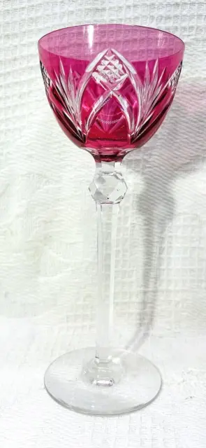 Nancy Verre A Vin Du Rhin Roemer Cristal Doublé De Couleur Coloré Rouge Rose Ai