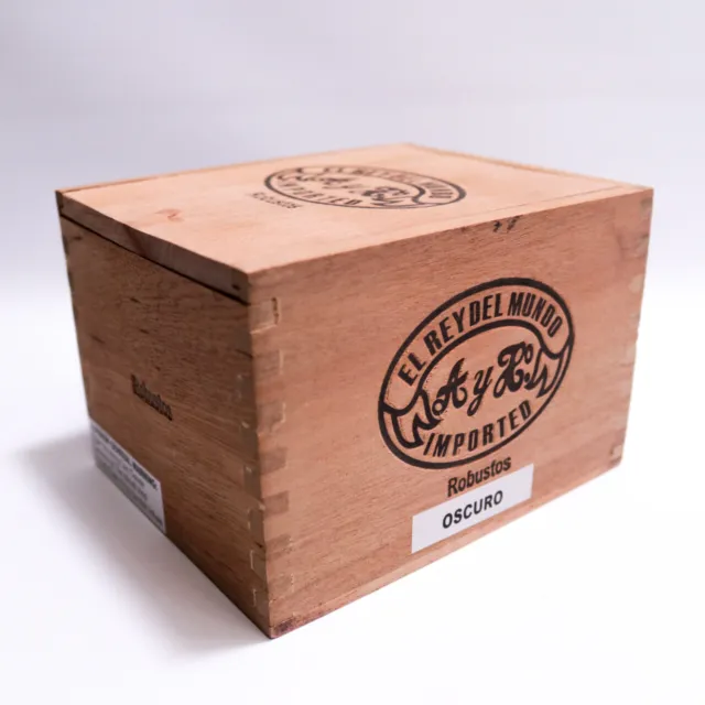 El Rey Del Mundo | Robustos Oscuro Wood Cigar Box Empty - 5.75" x 4.75" x 4" ~ 2