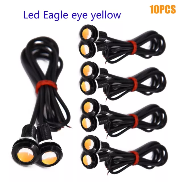 12V Jaune Ambre 9W LED Voiture DRL Jour Clignotant Support L��ger 18MM