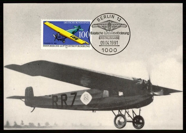 GERMANY MK AVIATION AIRCRAFT AIRPLANE FOKKER CARTE MAXIMUM CARD MC CM (m570