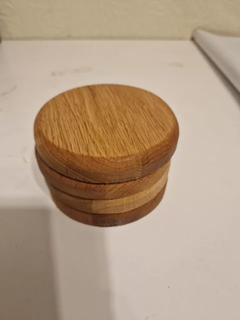 Oak Coasters, Round Coasters Solid Wood 10cm Set Of 4 handmade coasters oak