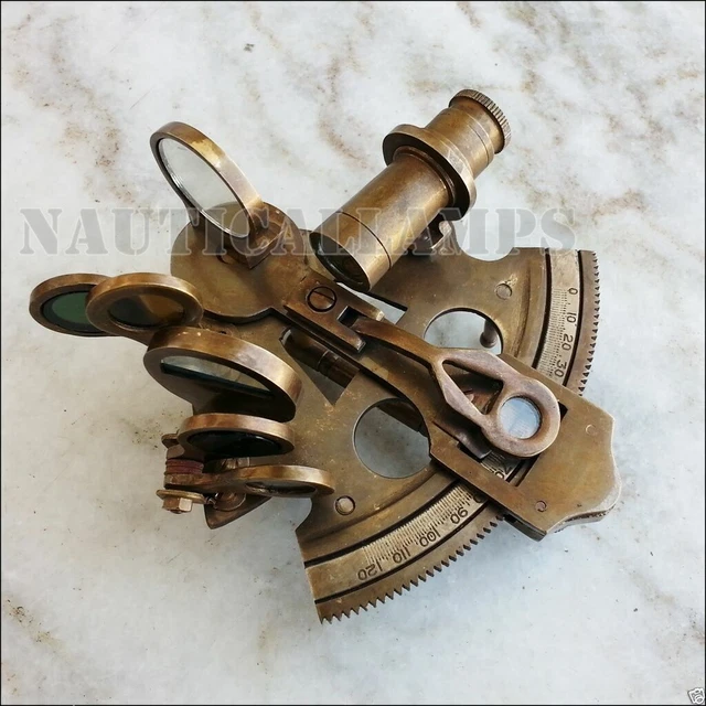 Acheter Nautique 22,86 cm Sextant de travail en laiton massif Sextant de navigation Sextant lourd Vintage navire Astrolabe modèle Sextan