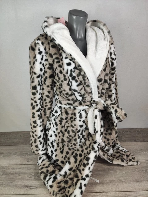 Abito nuovo abito Boux Avenue marrone misto stampa ghepardo midi UK XS