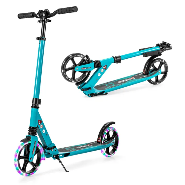 Kids Kick Scooter Foldable Ride On Height Adjustable LED Light-Up Scooter