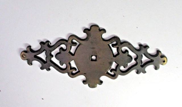 Amerock 1967 lata 207-700 cajón adornado placa posterior envejecida latón oscuro 1 vintage MCM