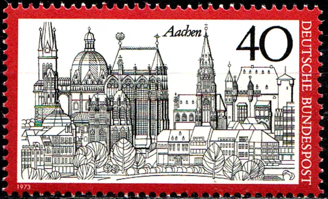 788 postfrisch BRD Bund Jahrgang 1973 Aachen Dom Kirche Münster Marienkirche