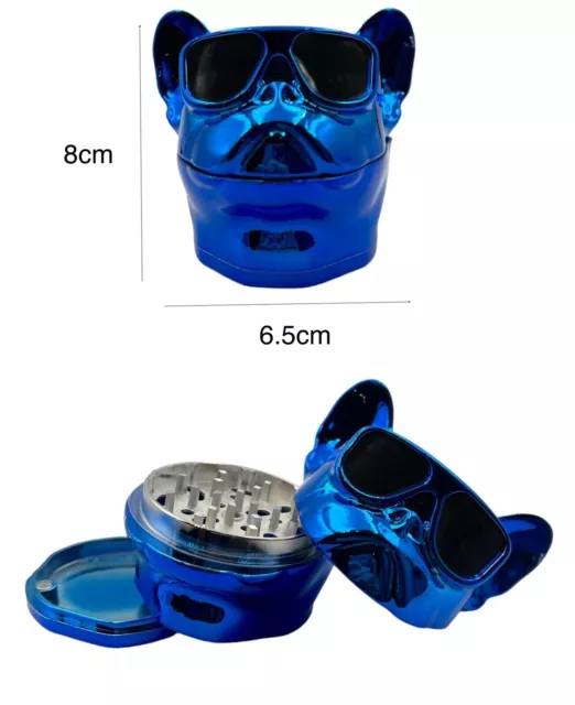 8cm Blue Dog Pup Herb Grinder 4 Layers Smoke Spice Tobacco Metal Crusher Gift