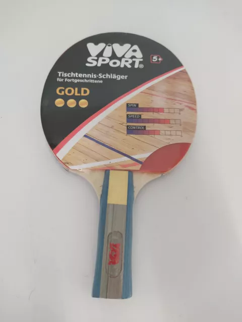 Viva Sport Tischtennis Schläger Kelle Gold für Fortgeschrittene NEU OVP