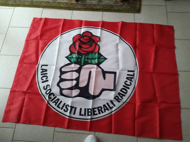 bandiera partito socialista - busta in tela e spille 