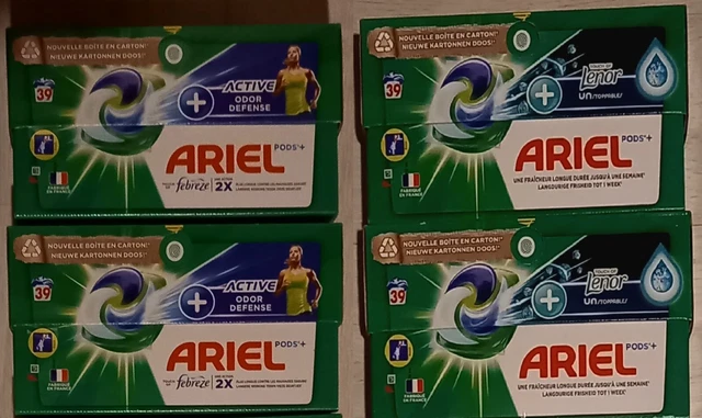 LOT DE 3 : Ariel 3en1 PodsLessive protection fibre, Clean & Protect = 96 doses EUR 35,00 - FR