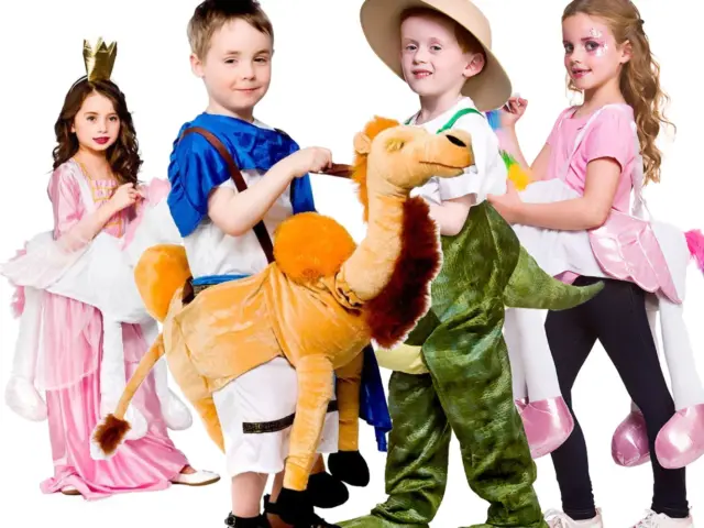 Costume Abito Bambino Fantastico Cavalcata Su Animali Ragazzi Ragazze Unicorno Novità