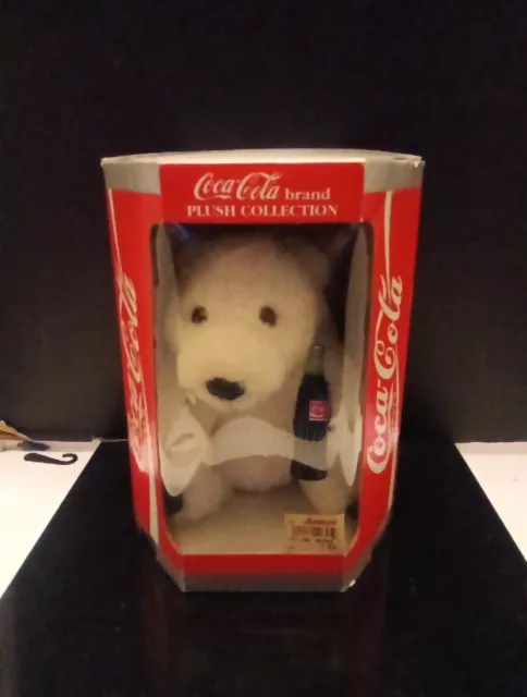 Vintage 1993 Coca-Cola Coke 7.5” Plush Polar Bear w/ Bottle Collectable. New