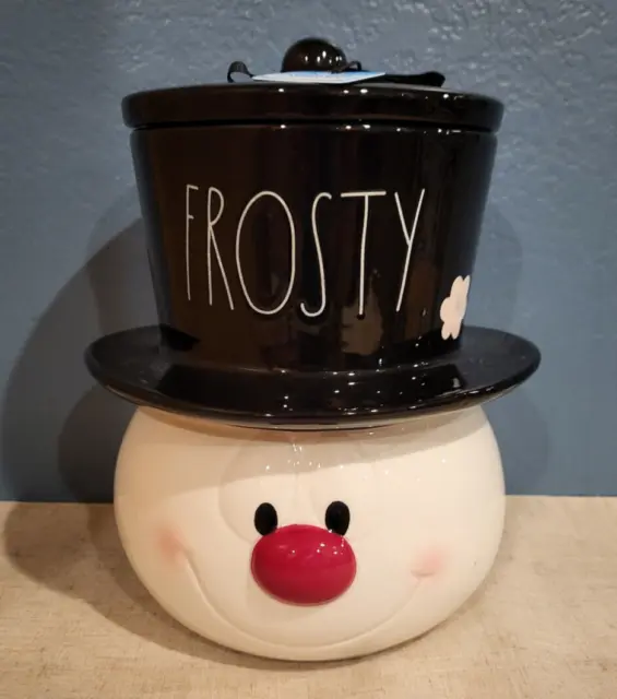 Rae Dunn Frosty the Snowman Lidded Canister Cookie Jar NWT Christmas Holiday