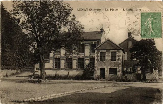 CPA ANNAY-La Place L'École libre. Nievre (420943)